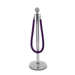 Atitvėrimo stulpelio virvė veliūrinė violetinė - chromuotas antgalis - Image 2