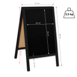 Medinis reklaminis lauko stovas Classic S (51x90 cm) - juoda - Image 6