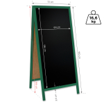 Medinis reklaminis lauko stovas Classic XL (72x160 cm) - žalias - Image 6