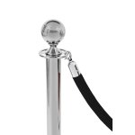 Atitvėrimo stulpelio virvė veliūrinė juoda - chromuotas antgalis - Image 1