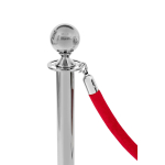 Atitvėrimo stulpelio virvė veliūrinė raudona - chromuotas antgalis - Image 1