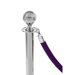 Atitvėrimo stulpelio virvė veliūrinė violetinė - chromuotas antgalis - Image 1