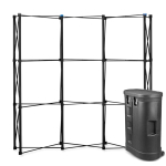 Parodos sienelė Black Pro Magnetic Pop Up 3x3 lenkta į lagaminas parodų stendas - Image 1